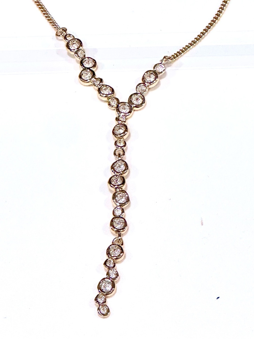 Alexis Bittar Asterales Gold and Clear Crystal Y-Drop Necklace - Picture 4 of 6